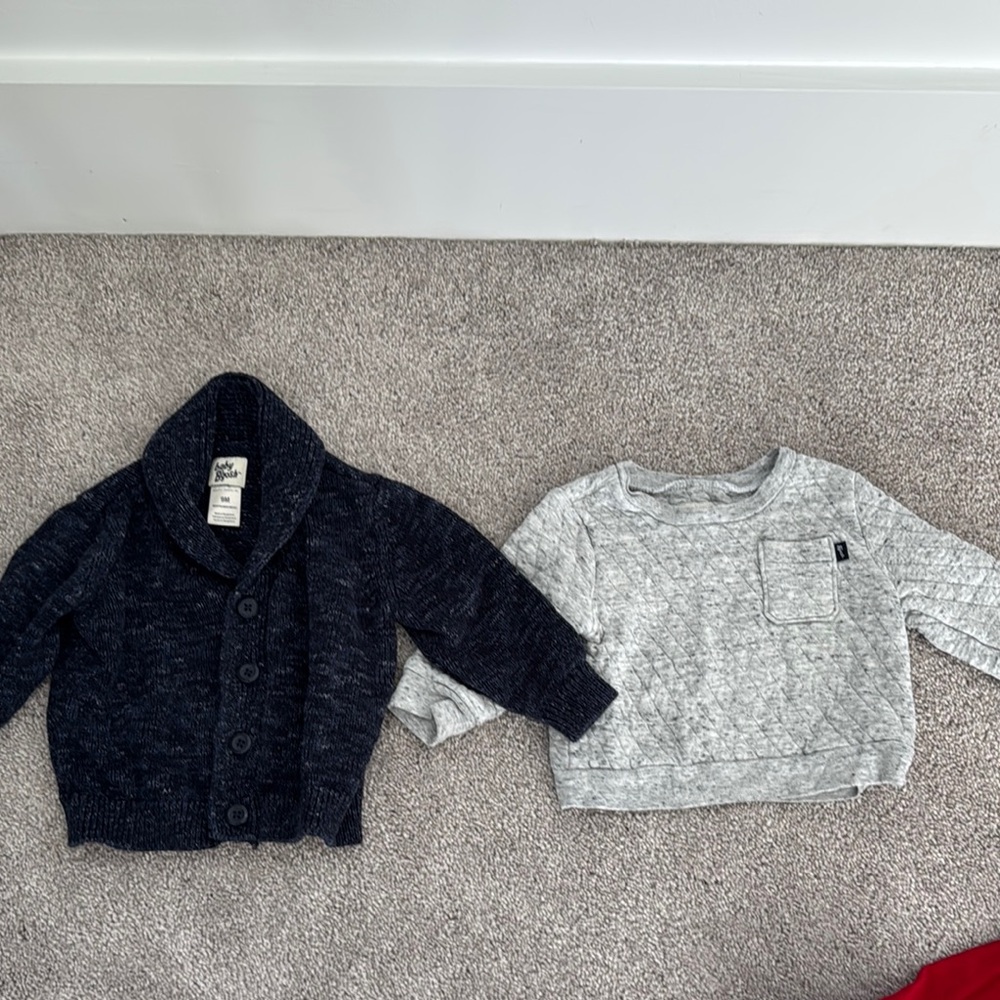 Cozy Kids Cardigan and Sweater Set - navy blue and Gray